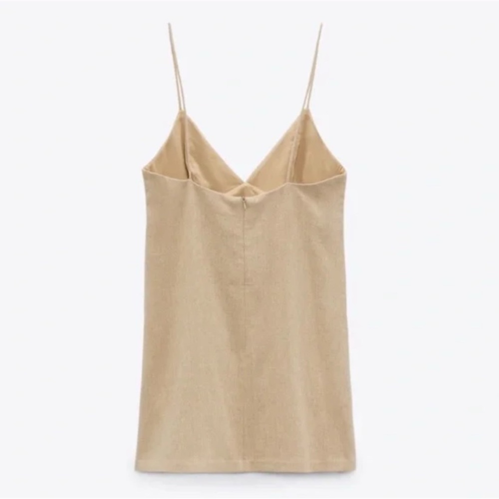 Zara Jewel Trim Linen Mini Dress - Picture 4 of 10